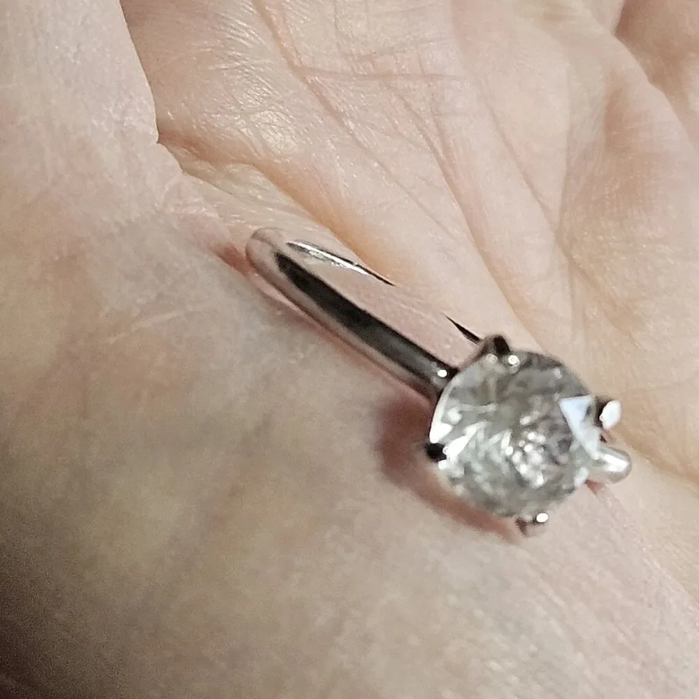 Vintage Silver Tone Uncas Ring Size 7 Solitaire Engagement Wedding